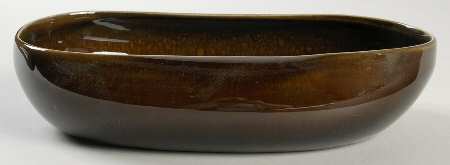 American Modern Black Chutney 9" Oval Vegetable Bowl
