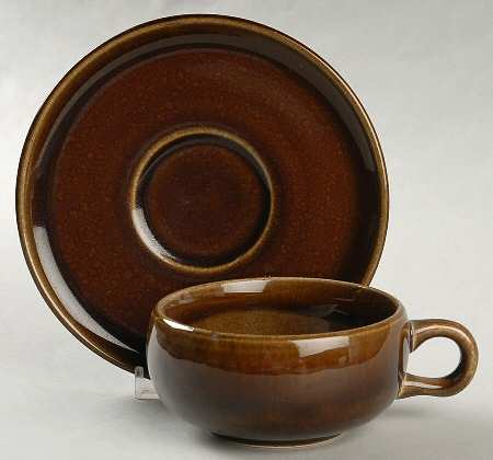 American Modern Black Chutney Flat Cup & Saucer Set