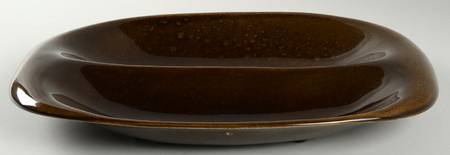 American Modern Brown 13" Oval Divided Vegetable Bowl
