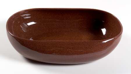 American Modern Brown 9" Oval Vegetable Bowl