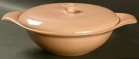 American Modern Cantaloupe Round Covered Vegetable