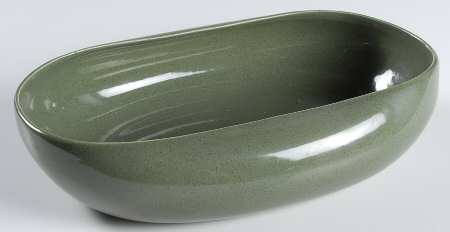 American Modern Cedar Green 9" Oval Vegetable Bowl