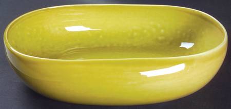 American Modern Chartreuse 9" Oval Vegetable Bowl