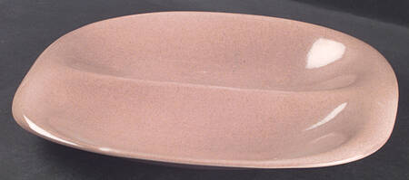 American Modern Coral 13" Oval Divided Vegetable Bowl