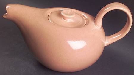 American Modern Coral Teapot & Lid