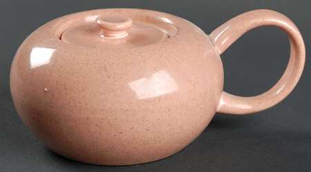 American Modern Coral Sugar Bowl & Lid