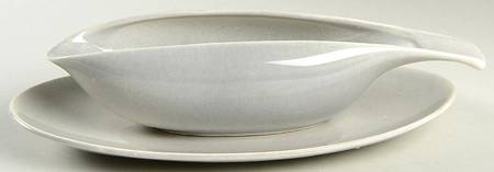 American Modern Granite Gray Gravy Boat & Underplate/Relish