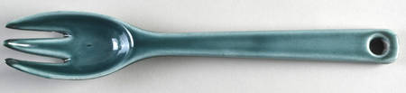 American Modern Seafoam Green Salad Serving Fork, Solid Piece