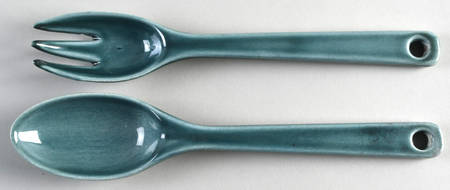 American Modern Seafoam Green 2 Piece Salad Set, Solid Piece