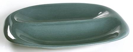 American Modern Seafoam Green 13" Oval Divided Vegetable Bowl