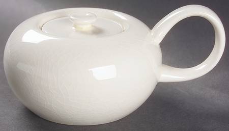 American Modern White Sugar Bowl & Lid