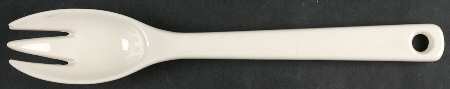American Modern White Salad Serving Fork, Solid Piece