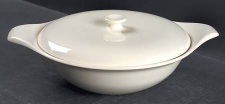 American Modern White Round Covered Vegetable