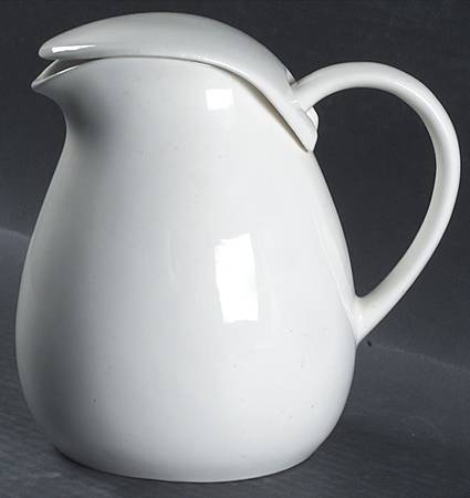 American Modern White Pitcher & Lid