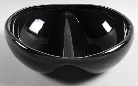 Contempora Charcoal 8" Round Divided Vegetable Bowl