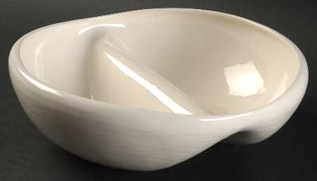 Contempora Sand White 8" Round Divided Vegetable Bowl