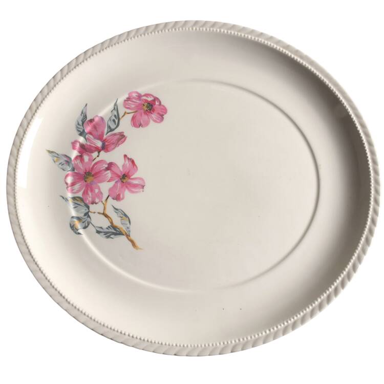 Dogwood Gray 13" Oval Serving Platter