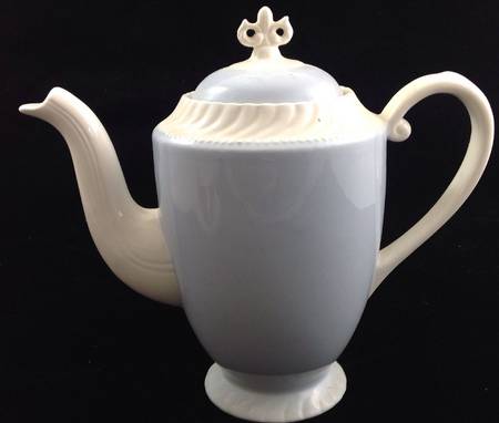 Pate Sur Pate Blue Coffee Pot & Lid