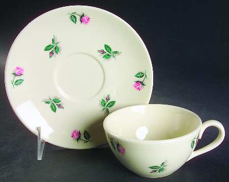 Rosebud Flat Cup & Saucer Set