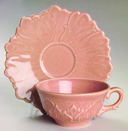 Woodfield Coral (Salmon Pink) Flat Cup & Saucer Set