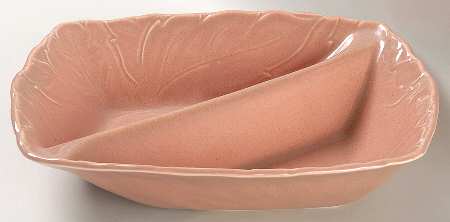 Woodfield Coral (Salmon Pink) Square Divided Vegetable Bowl