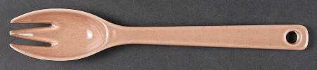 Woodfield Coral (Salmon Pink) Salad Serving Fork, Solid Piece
