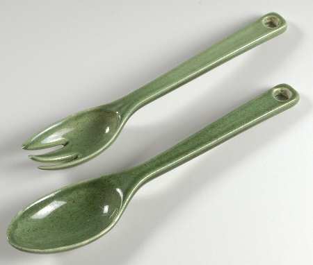 Woodfield Dark Green (Tropic) 2 Piece Salad Set, Solid Piece