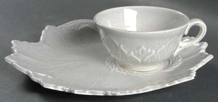 Woodfield Dove Gray Tea & Toast Snack Set (Flat Cup)