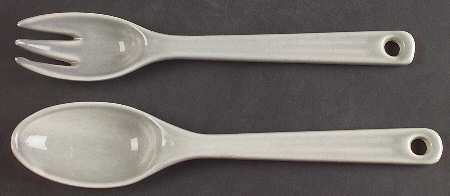 Woodfield Dove Gray 2 Piece Salad Set, Solid Piece