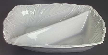 Woodfield Dove Gray Square Divided Vegetable Bowl