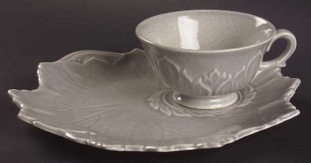 Woodfield Dove Gray Tea & Toast Snack Set (Footed Cup)