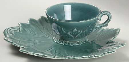 Woodfield Seafoam Green (Jungle) Tea & Toast Snack Set (Flat Cup)