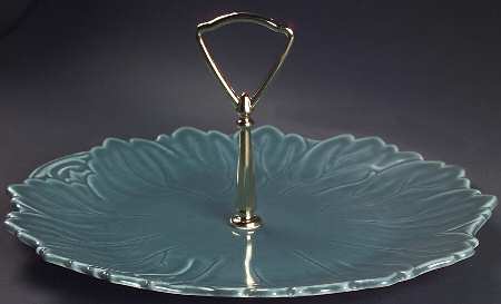 Woodfield Seafoam Green (Jungle) Round Serving Plate with Handle (DP)