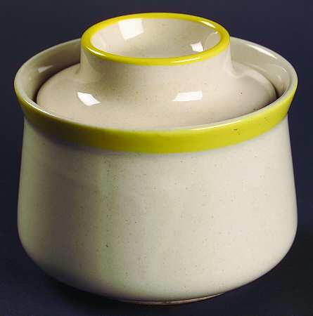 Sandpebbles Yellow Sugar Bowl & Lid