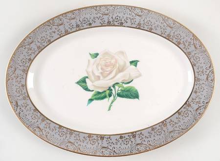 Chantilly Gray 13" Oval Serving Platter