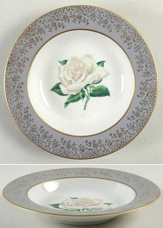 Chantilly Gray Rim Soup Bowl