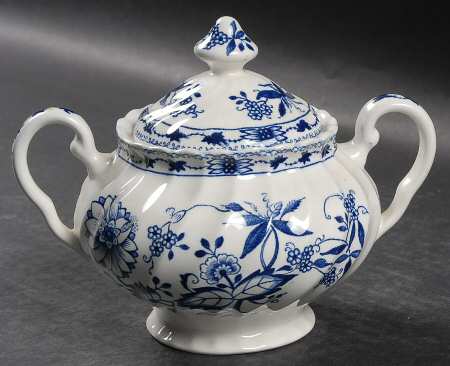 Blue Lily Sugar Bowl & Lid