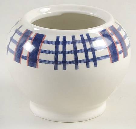 Blue Linen Sugar Bowl No Lid