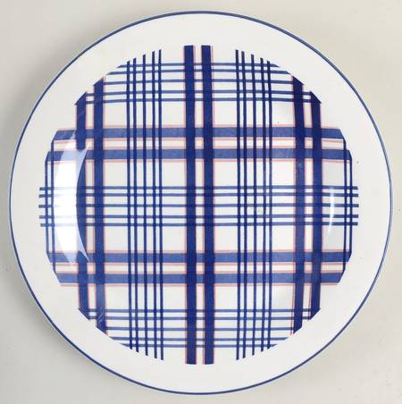 Blue Linen 11" Chop Plate (Round Platter)