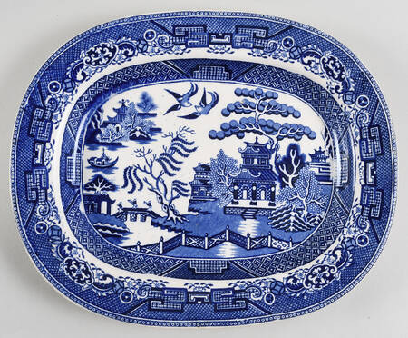 Blue Willow 11" Oval Serving Platter