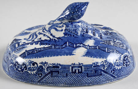 Blue Willow Lid for Oval Vegetable