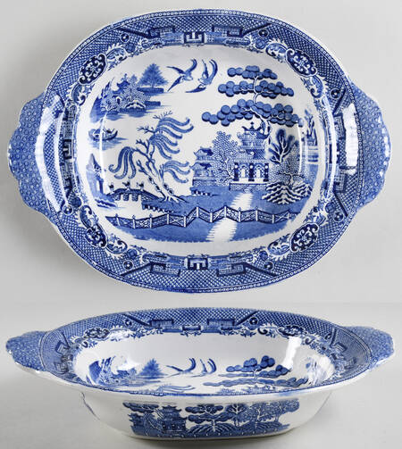 Blue Willow Oval Vegetable No Lid