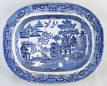 Blue Willow 18" Oval Serving Platter