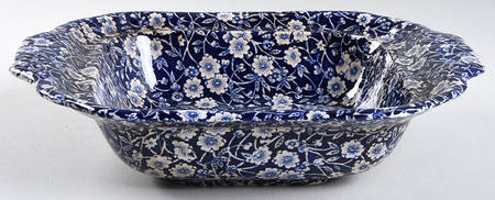 Calico Blue (Burleigh Stamp) Square Vegetable No Lid