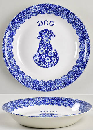 Calico Blue (Burleigh Stamp) Pet Bowl