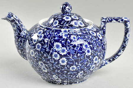 Calico Blue (Burleigh Stamp) Small Teapot & Lid