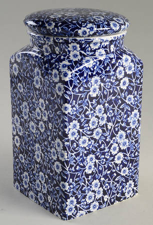 Calico Blue (Burleigh Stamp) 8" Storage Jar & Lid