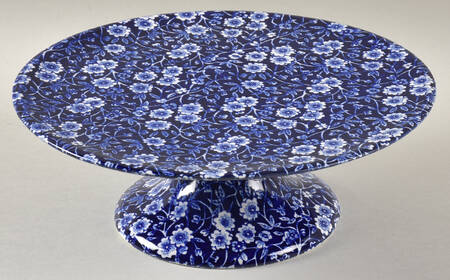 Calico Blue (Burleigh Stamp) 9" Diameter Pedestal Cake Stand by Staffordshire