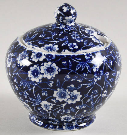 Calico Blue (Burleigh Stamp) Sugar Bowl & Lid