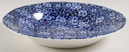 Calico Blue (Burleigh Stamp) Large Rim Soup Bowl